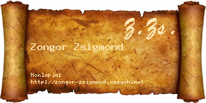 Zongor Zsigmond névjegykártya